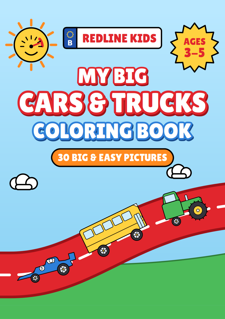Redline Kids Cars & Trucks coloring book cover